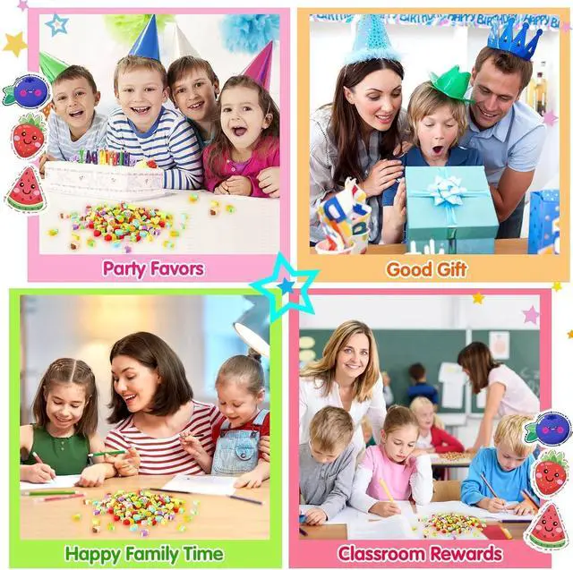 Alt view image 7 of 7 - JUNEBRUSHS 150Pcs Ice Cream Mini Erasers for Bulk, Cute Fruit Shaped Pencil Erasers for School Classroom Prizes Homework Rewards Gifts Party Favors