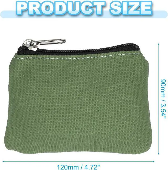 Alt view image 2 of 6 - PATIKIL 3" x 5" Coin Purse Pouch, Change Purses Small Organizer Bags with Zipper Canvas for Home, Dark Green