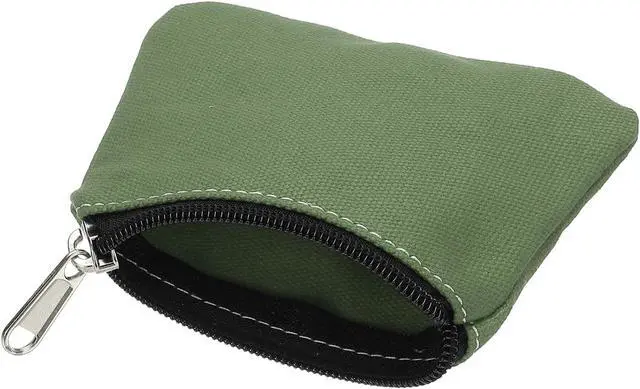 Alt view image 3 of 6 - PATIKIL 3" x 5" Coin Purse Pouch, Change Purses Small Organizer Bags with Zipper Canvas for Home, Dark Green
