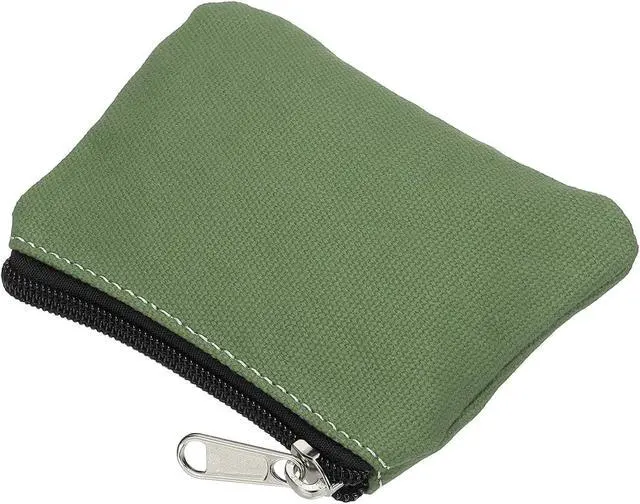 Alt view image 4 of 6 - PATIKIL 3" x 5" Coin Purse Pouch, Change Purses Small Organizer Bags with Zipper Canvas for Home, Dark Green