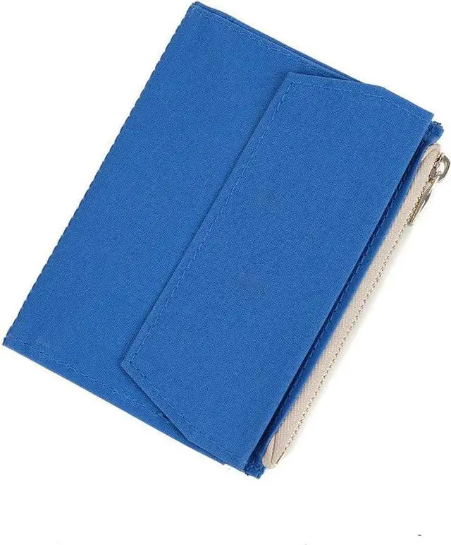 Main image of Moterm Canvas Zipper Pocket Insert Pouch for Travelers Notebook Refill | Color: Deep Blue, Size: Passport, TN Accessories, Card Holder Storage Bag File Folder
