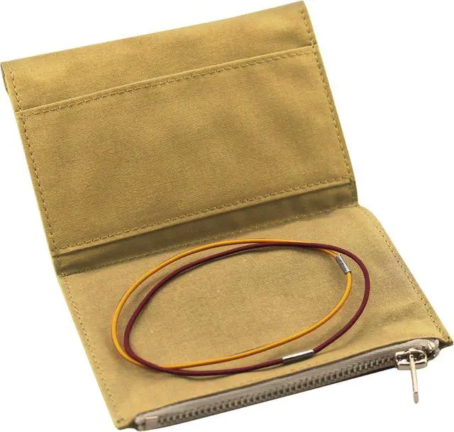 Main image of Canvas Zipper Pouch Refill for Travelers Notebook,Insert Pocket Pack with 2 Elastic Bands TN Accessories Paper Card Holder Storage Bag (Passport Size, Yellow)