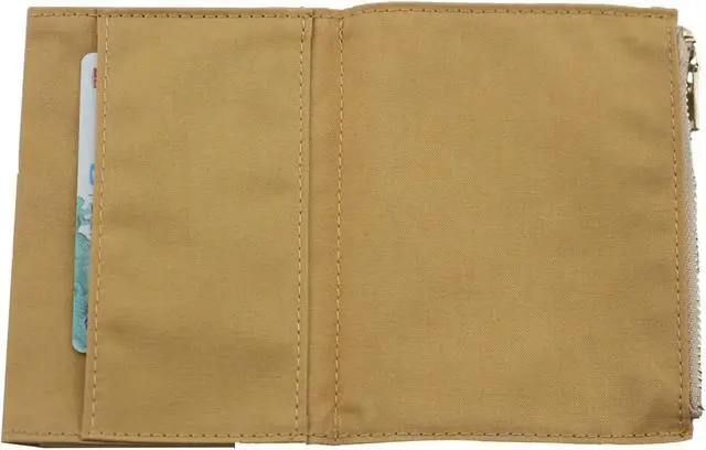 Alt view image 3 of 5 - Canvas Zipper Pouch Refill for Travelers Notebook,Insert Pocket Pack with 2 Elastic Bands TN Accessories Paper Card Holder Storage Bag (Passport Size, Yellow)