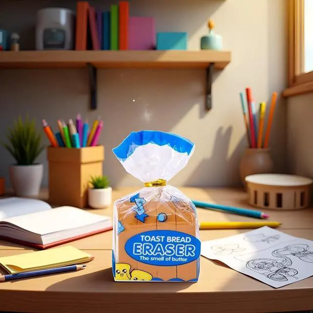 Alt view image 2 of 6 - Brown Food Erasers,Toast Bread Eraser Stationery,Bread Shape,Pencil Eraser Sketching Tools, Mini ErasersFood erasers for StudentStandard Pencil Erasers