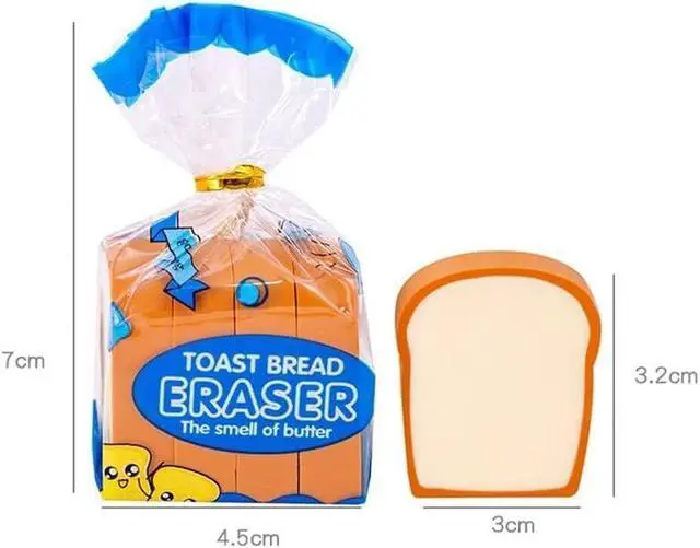 Alt view image 6 of 6 - Brown Food Erasers,Toast Bread Eraser Stationery,Bread Shape,Pencil Eraser Sketching Tools, Mini ErasersFood erasers for StudentStandard Pencil Erasers