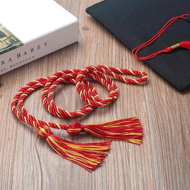 Alt view image 4 of 7 - Graduation Cords, Red Gold Graduation Honor Cord for Class of 2026, 68 Long Polyester Yarn Honor Ropes for 2026 Grad Students, Bachelor Gown