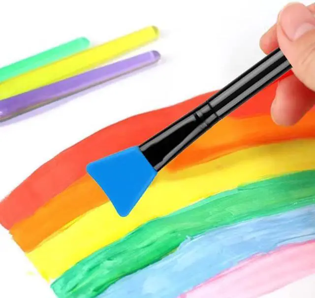Alt view image 4 of 7 - 16 Pcs Silicone Magic Brushes,Reusable Silicone Epoxy Resin Applicator Sticks for DIY Painting Mixing & Spreading to Glitter Tumblers, Acrylic Cups, Mug