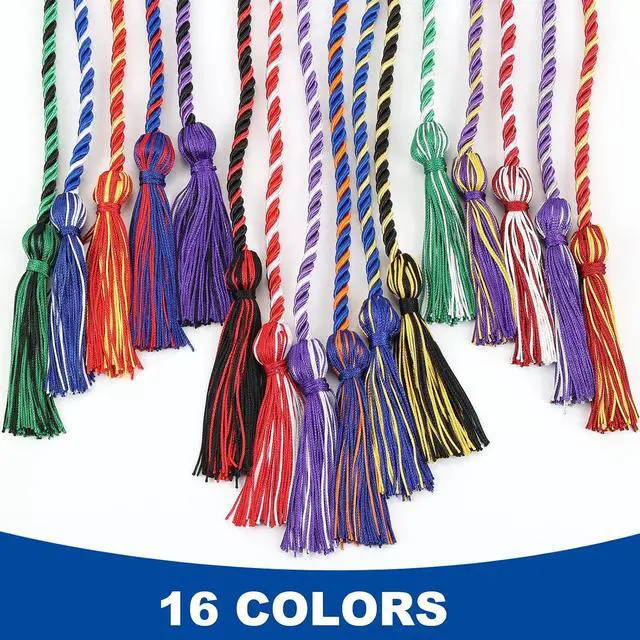 Alt view image 5 of 7 - Graduation Honor Cord 68" Grad Braided Honor Cords with Tassel Honor Rope Grad Cords for Graduation Students Bachelor Master Doctoral Gown Grad Decor (Purple and Gold)