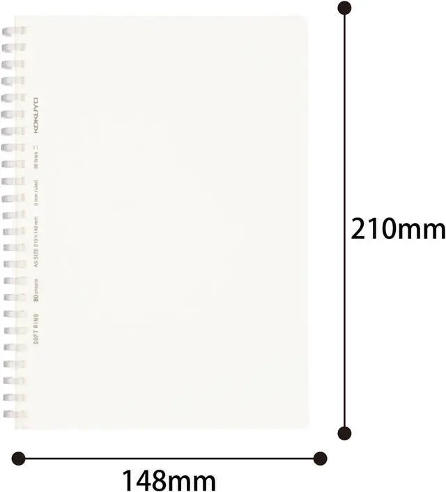 Alt view image 7 of 7 - KOKUYO Spiral Lined Notebook, 8.3'' x 5.8'' Business Journal A5 Soft Ring Notebooks with A 6mm Ruled, 80 Perforated Sheets, Clear 1 Subject Notebook, Note Taking for Work. Japan Import (SU-SV538B-T)