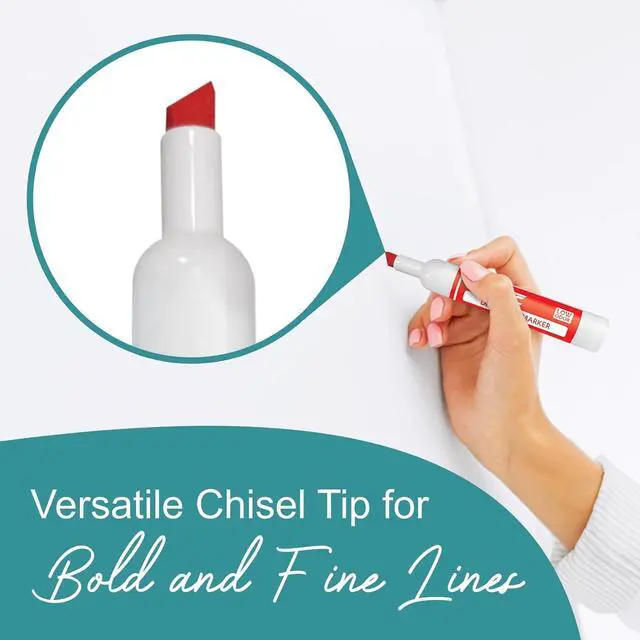Alt view image 4 of 6 - EXTRIC Dry Erase Markers 4 Whiteboard Markers Chisel Tip Bulk, Teachers | Use- White boards, Glass and Calendars, Tip Style- Chisel tip, Quantity- 4 Pack, Feature- Low-Odor and Non-Toxic Ink