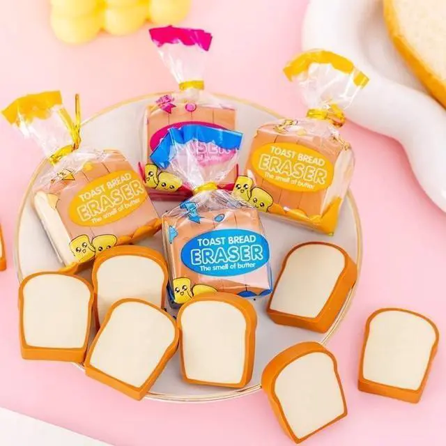 Alt view image 5 of 6 - Brown Food Erasers,Toast Bread Eraser Stationery,Bread Shape,Pencil Eraser Sketching Tools, Mini ErasersFood erasers for StudentStandard Pencil Erasers