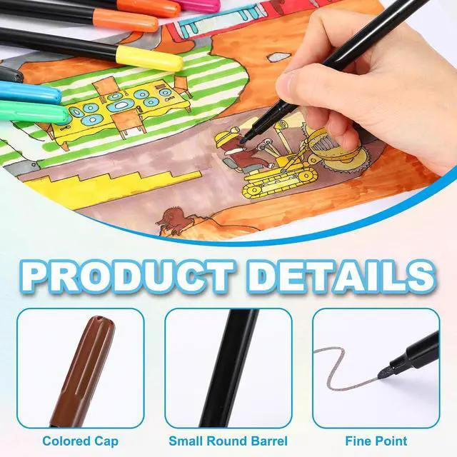 Alt view image 4 of 7 - PATIKIL Light Blue Permanent Fabric Markers for Cloths, Permanent Markers Set Fabric Pen on Plastic Wood Stone Metal and Glass for Coloring Drawing Writing Marking, 6Pack