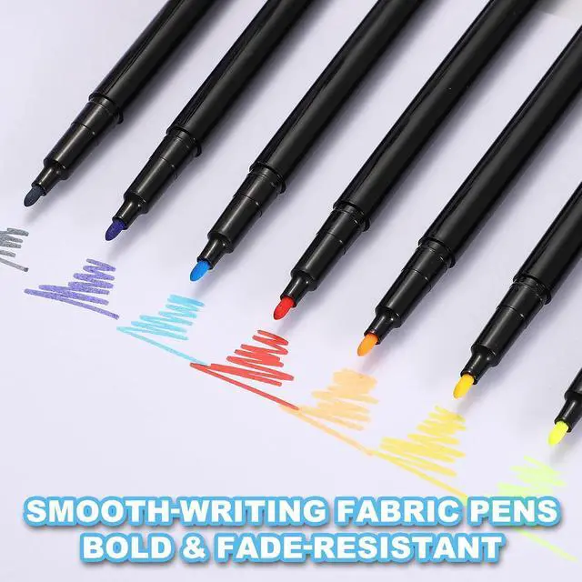 Alt view image 5 of 7 - PATIKIL Light Blue Permanent Fabric Markers for Cloths, Permanent Markers Set Fabric Pen on Plastic Wood Stone Metal and Glass for Coloring Drawing Writing Marking, 6Pack