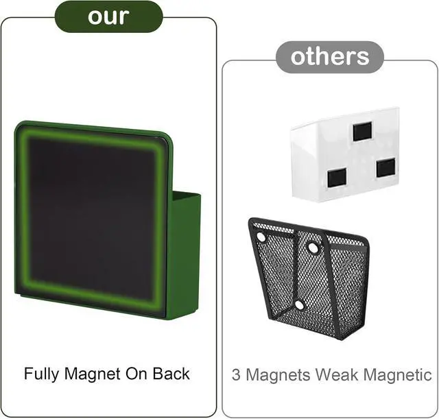 Alt view image 3 of 7 - KITANIS Magnetic Pen Holder,2 Pack Magnetic Dry Erase Marker Holder with Generous Compartments,Strong Magnet Storage Marker Pen Pencil Organizer for Refrigerator,Whiteboard,Locker Accessories