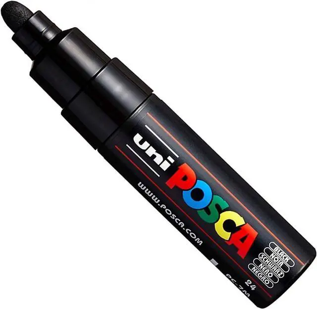 Main image of Posca PC-7M Paint Marker Art Pens - Large Bullet Nib 4.5-5.5mm - 15 Colours - New for 2017 - Black