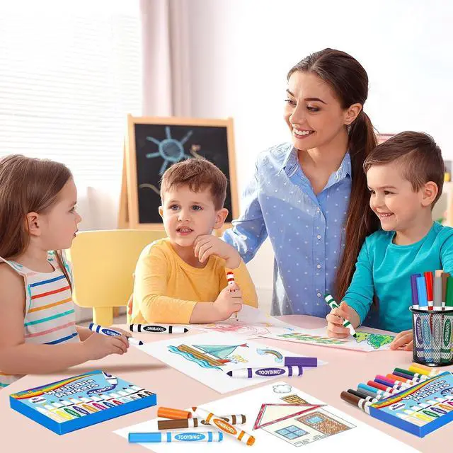 Alt view image 7 of 7 - 12 Count Washable Markers for Kids, Broad Line Markers with Conical Tip, Assorted Colors, Drawing Essentials for School Classroom, Student Teacher Must Have for Coloring Book, Art & Craft Supplies