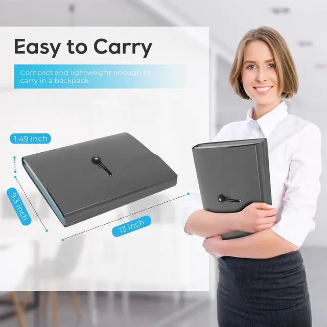Alt view image 3 of 6 - Expanding File Folder, Accordion File Organizer for Sorting Documents and Papers, 13 Pockets File Storage Organizer for Home, Travel and Office Use (Grey)