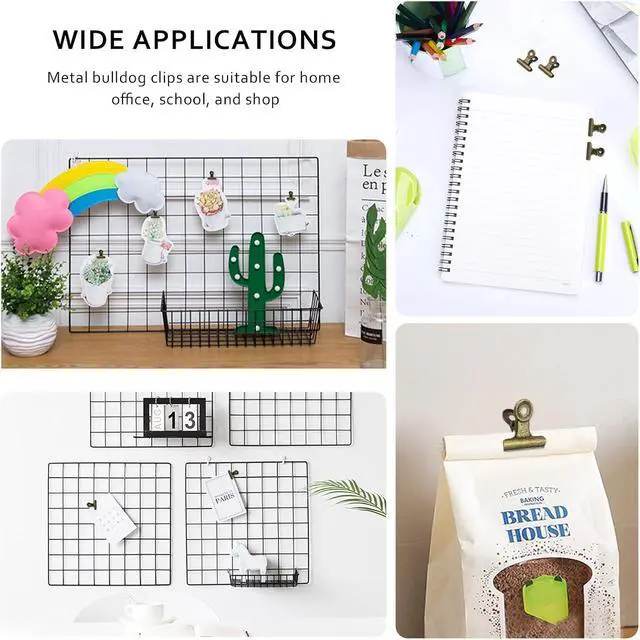 Alt view image 6 of 6 - 20 Pieces Metal Bulldog Binder Clips, 1.2 Inch Hinge Paper Clips Clamps for Food Bags, Pictures Photos, Art Crafts, Home Office Supplies (Bronze)