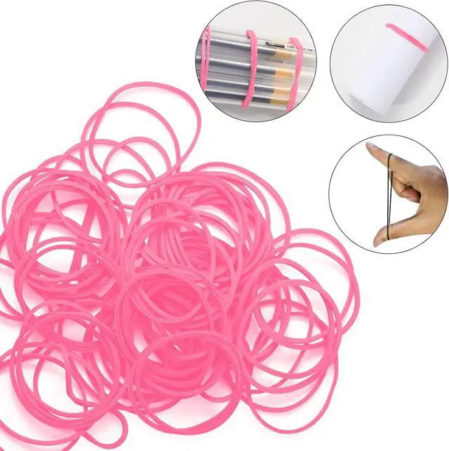 Alt view image 7 of 7 - Pink Binder Clips Paper Clips,380 PCS Assorted Sizes Paperclips | Paper Clamps Rubber Bands for Files, Papers, Home Supplies (Pink)