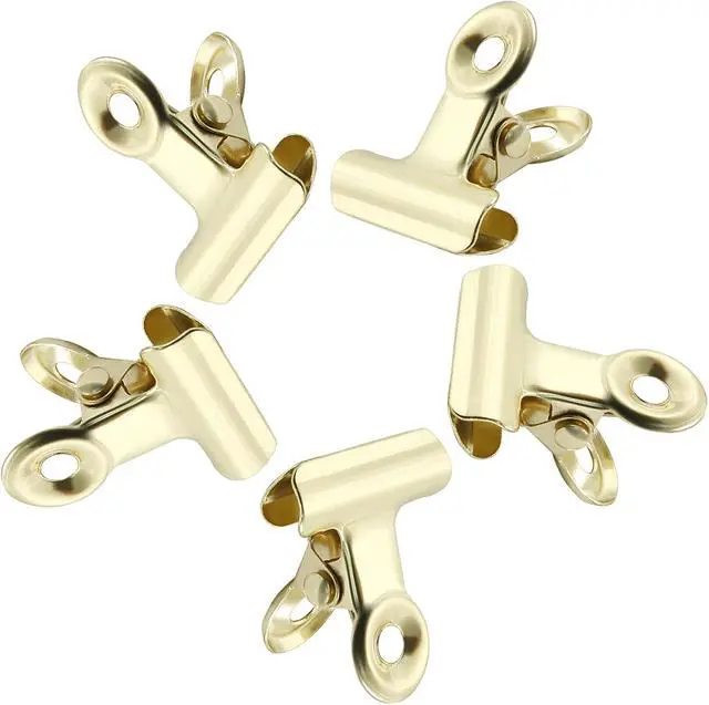 Alt view image 5 of 5 - Bonsicoky Metal Bulldog Clips, Gold, 22mm, 30 Pcs | Bull Binder Paper Clips, For Tags Shops, Office and Home