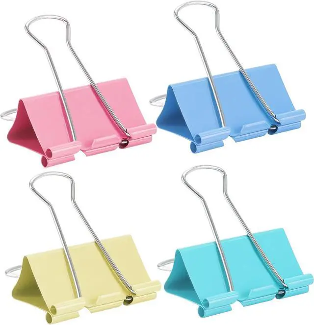 Main image of OWLKELA 12 Pack Binder Clips, 2 Inch, Assorted Colors | Extra Jumbo Size, Large Paper Clamps,Ideal for Home, School and Office Supplies