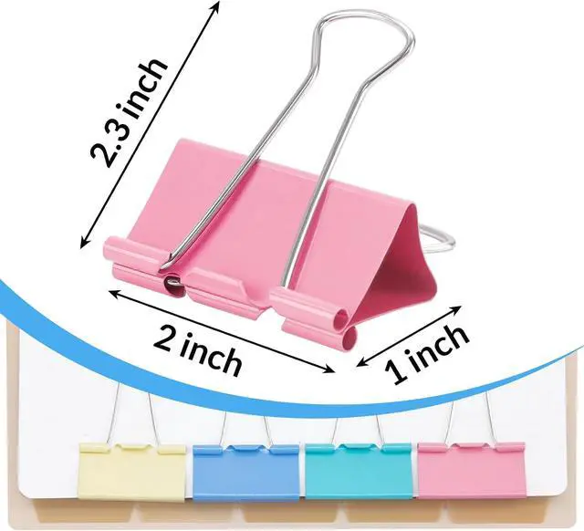 Alt view image 2 of 7 - OWLKELA 12 Pack Binder Clips, 2 Inch, Assorted Colors | Extra Jumbo Size, Large Paper Clamps,Ideal for Home, School and Office Supplies