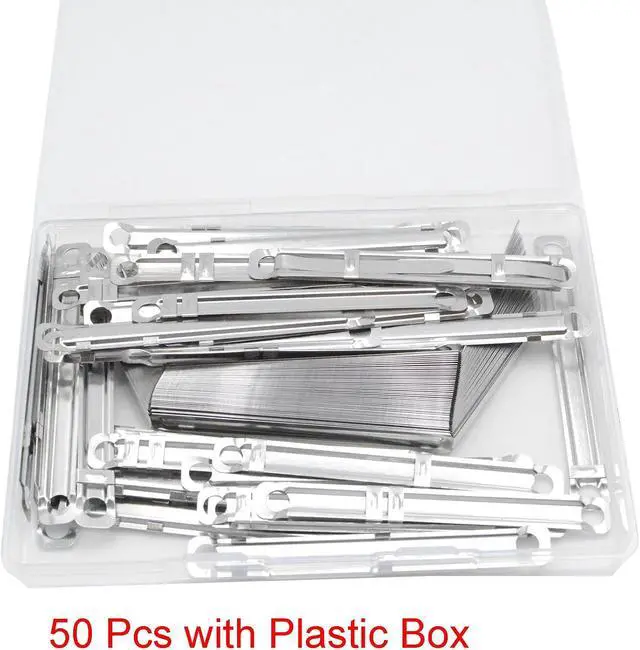 Alt view image 5 of 5 - Metal File Fastener, 50 Pcs Stainless Steel 3.5 Inch 2 Hole Metal Paper Clips for Loose-Leaf and Office (50)