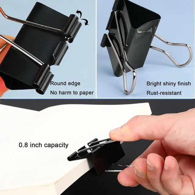 Alt view image 3 of 6 - 12 Pack Extra Large Binder Clips 2 inch Big Paper Clips for Office Home School