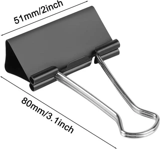 Alt view image 2 of 6 - 12 Pack Extra Large Binder Clips 2 inch Big Paper Clips for Office Home School