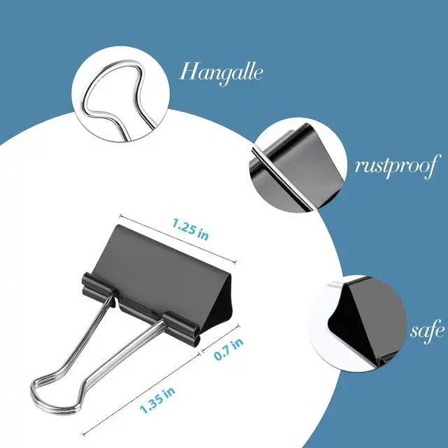 Alt view image 2 of 7 - Ufmarine Medium Binder Clips 1.25 inch Length, (40 Pcs) Medium Paper Clips for Office Supplies