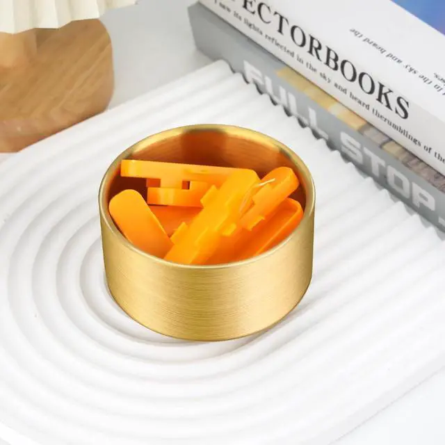 Alt view image 5 of 6 - Paper Clip Holder, Paperclips Holders for Desk, Gold Bowl for Binder Bobby Pin, Paper Clip Dispenser(gold)