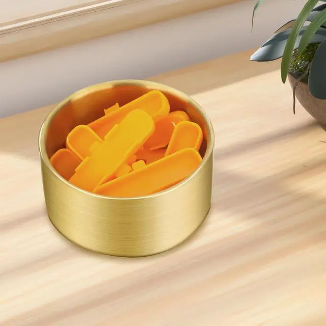 Alt view image 6 of 6 - Paper Clip Holder, Paperclips Holders for Desk, Gold Bowl for Binder Bobby Pin, Paper Clip Dispenser(gold)