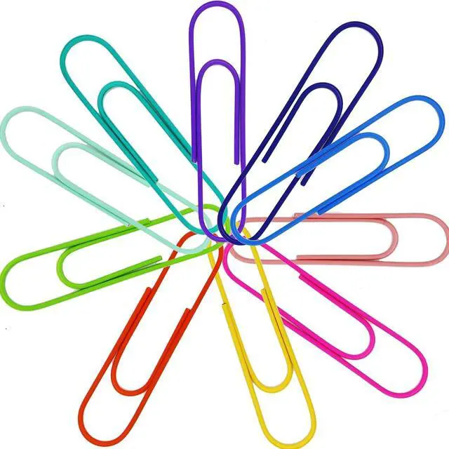 Alt view image 2 of 7 - 40 PCS Jumbo Paper Clips, Vinyl Coated Multicolored Large Mega Paperclips | Office, School, Document Organizing, Office Supply Accessories, Multiple Colors, Strong Metal Construction, Good Quality