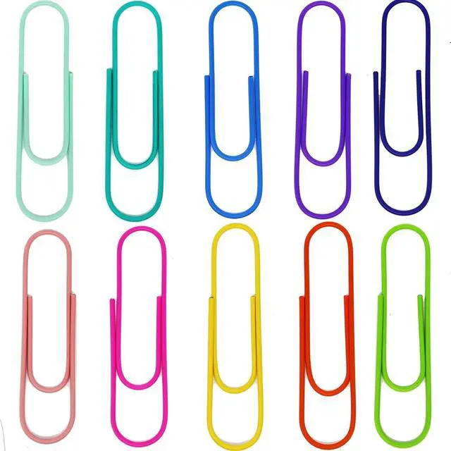 Alt view image 3 of 7 - 40 PCS Jumbo Paper Clips, Vinyl Coated Multicolored Large Mega Paperclips | Office, School, Document Organizing, Office Supply Accessories, Multiple Colors, Strong Metal Construction, Good Quality