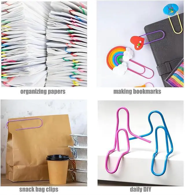 Alt view image 7 of 7 - 40 PCS Jumbo Paper Clips, Vinyl Coated Multicolored Large Mega Paperclips | Office, School, Document Organizing, Office Supply Accessories, Multiple Colors, Strong Metal Construction, Good Quality