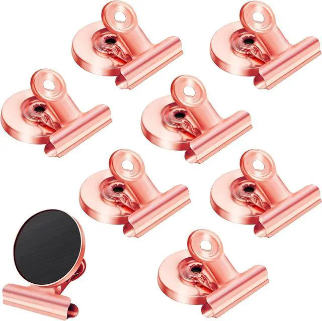 Main image of 8 Pack Refrigerator Magnets Fridge Magnets Magnetic Clips Perfect for Refrigerator Whiteboard Magnets Photo Displays Home School UseHeavy Duty Magnetic Clips (Rose Gold)