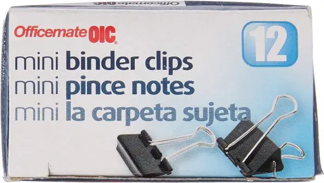 Main image of OIC(R) Binder Clips, Mini, 1/4in. Capacity, Box Of 12