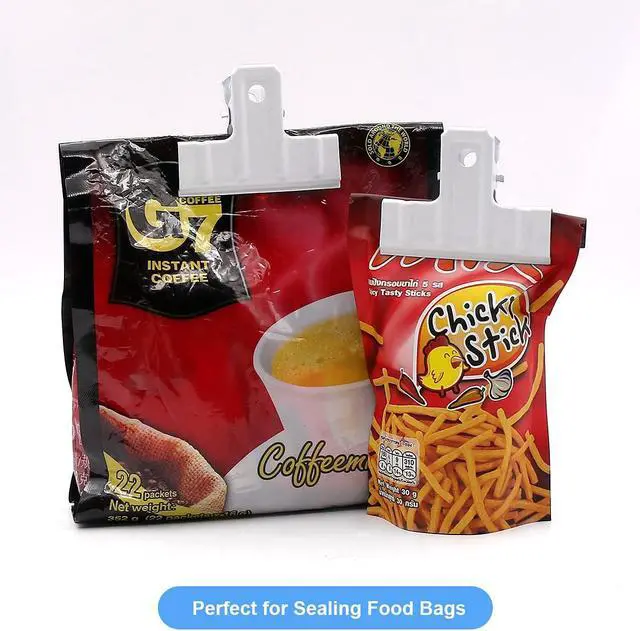 Alt view image 4 of 7 - Coideal White Bull Clips Thickened - 10 Pack 3 Inch Long Large Metal Binder Paper Clips Clamps for Food Bags, Office & Home Kitchen (77 mm)