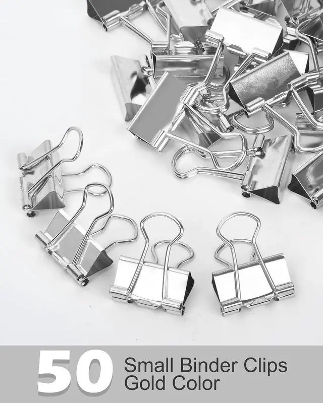 Alt view image 3 of 7 - Binder Clips 50 Pack 0.75 in Small Paper Clips for Office | Paper Binder Clips, Silver, Metal, Paper Clamps, for Organizing Files, Notes, Documents, Office, Home and School Use