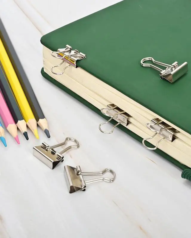 Alt view image 5 of 7 - Binder Clips 50 Pack 0.75 in Small Paper Clips for Office | Paper Binder Clips, Silver, Metal, Paper Clamps, for Organizing Files, Notes, Documents, Office, Home and School Use