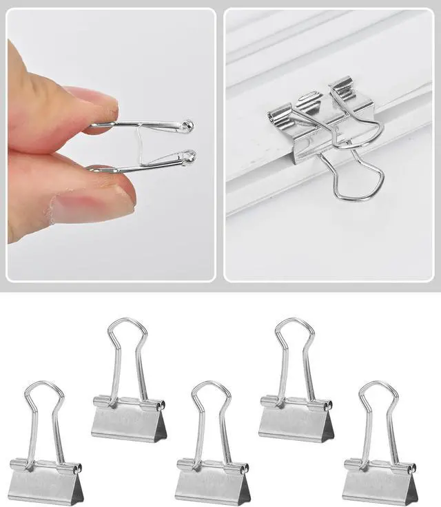 Alt view image 7 of 7 - Binder Clips 50 Pack 0.75 in Small Paper Clips for Office | Paper Binder Clips, Silver, Metal, Paper Clamps, for Organizing Files, Notes, Documents, Office, Home and School Use