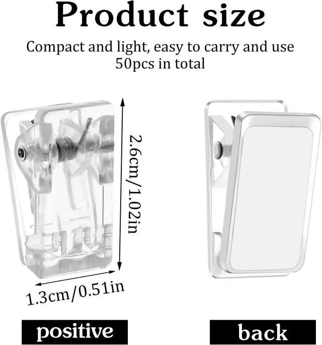 Alt view image 3 of 7 - 50 Pieces Self Adhesive Clips, Tapestry Sticky Spring Hangers Wall Clips for Hanging Poster Photo Office Decorations, Clear