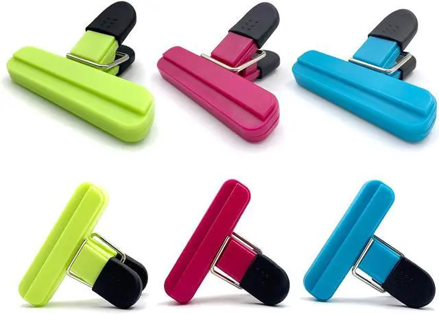 Main image of 6-Pack Heavy Duty Chip Bag Clips Strong Seal Plastic Food Clips for Kitchen Storage, Assorted Colors (3 Colors, 6 PCS)