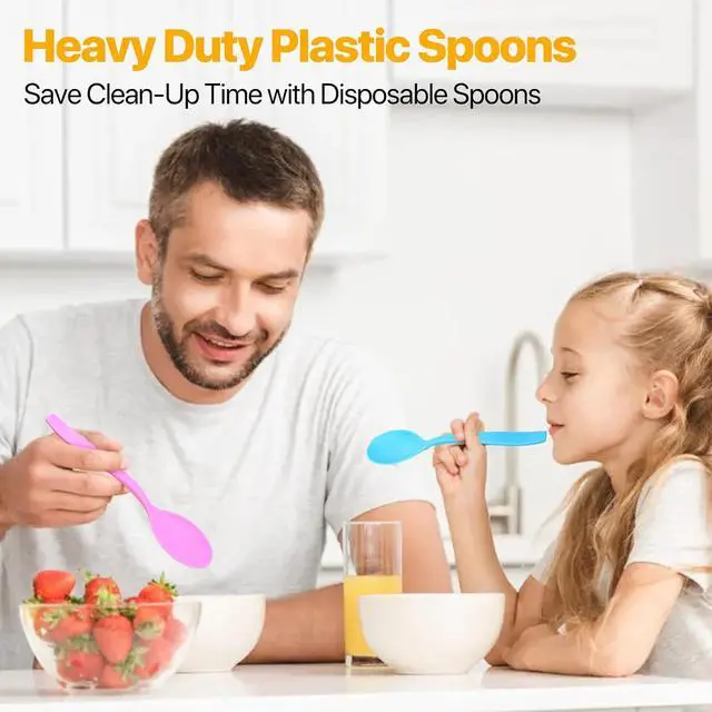 Alt view image 4 of 7 - Plastic Spoons Heavy Duty Disposable Spoons 6.1 Inch Soup Spoons for Lounge Party Wedding Office Picnic Camping Daily Use (36 Count)
