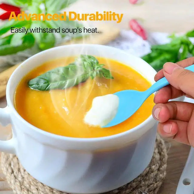 Alt view image 5 of 7 - Plastic Spoons Heavy Duty Disposable Spoons 6.1 Inch Soup Spoons for Lounge Party Wedding Office Picnic Camping Daily Use (36 Count)