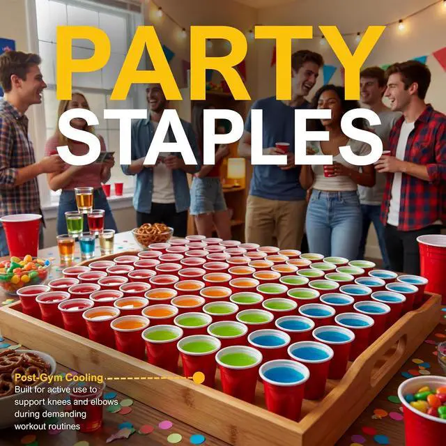 Alt view image 2 of 7 - WHISC Red Disposable Plastic Shot Glasses, 2 oz, 36-Pack, Stackable Cups