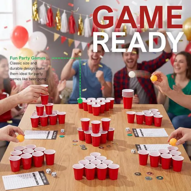 Alt view image 7 of 7 - WHISC Red Disposable Plastic Shot Glasses, 2 oz, 36-Pack, Stackable Cups