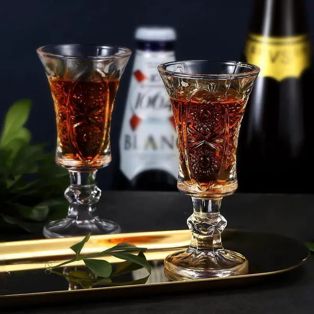 Alt view image 4 of 5 - Glsairy Round 1.3-Oz Shot Glasses, Lead-Free Glass, Clear Heavy Base Shot Glass (Set of 3)