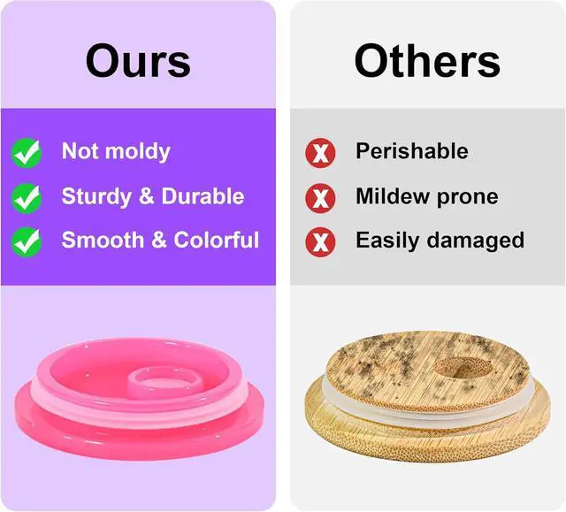 Alt view image 3 of 7 - 8 Pcs Acrylic Lids for 16 oz Glass Cups Plastic Tumbler Replacement Lids Spill Proof Reusable Glass Cup Lid for Beer Can Iced Coffee Cups Drinking Glasses - Multi-Colored