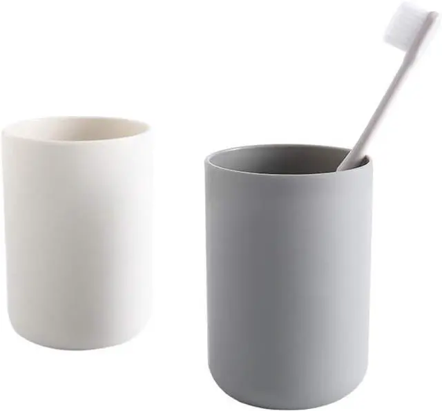 Main image of Brandless Plastic Tumblers Plastic Water Tumbler Reusable Drinkware Glasses Unbreakable Dishwasher Safe Drink Cup Set of 2 Assorted Colors(Grey&White)